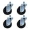 Bk Resources 4-inch Threaded Stem Casters, Polyolefin Wheels, Top Lock Brake, 300lb Capacity, 4PK 4SBR-6ST-LDP-PS4 - alternate 4